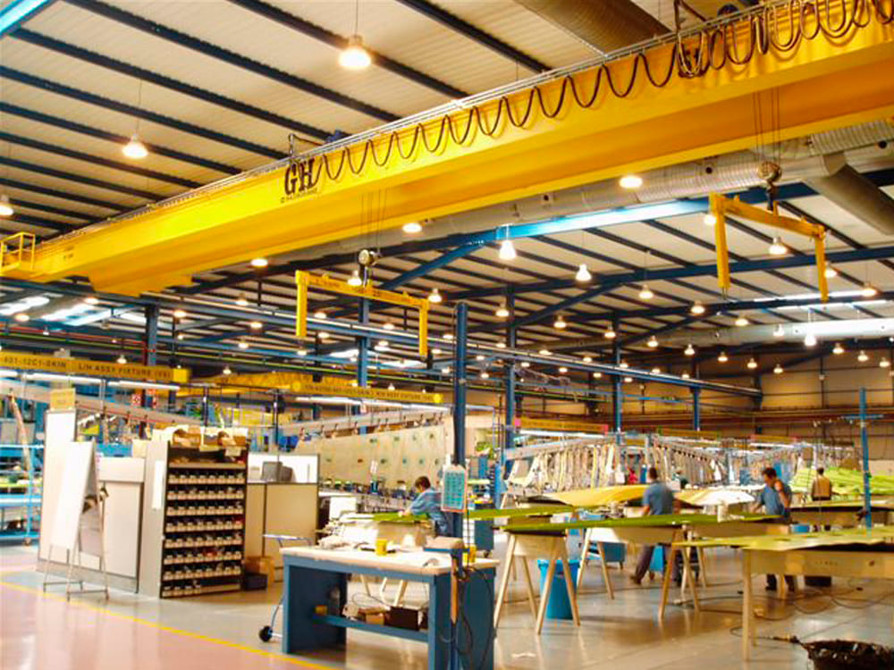 Installation of GH CRANES & COMPONENTS gantry cranes in Aerospace industry.